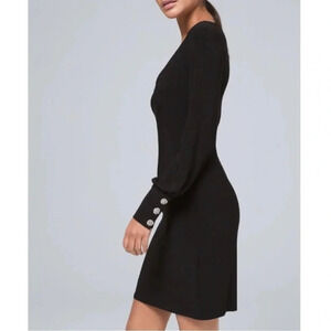 White House Black Market Stone Embellished Black Dress